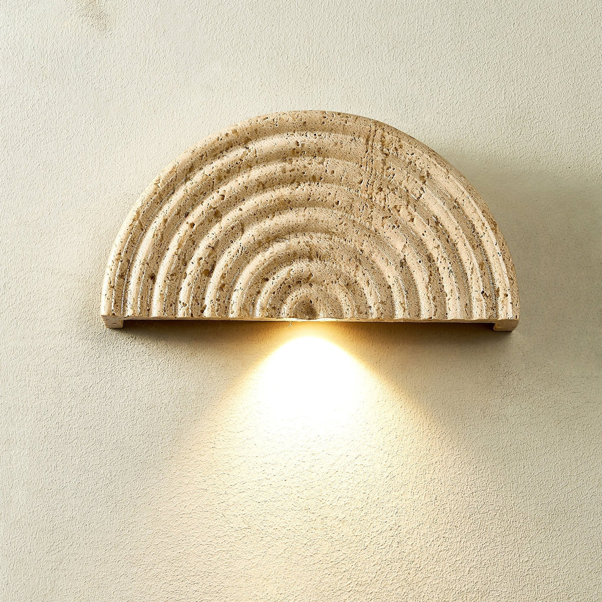 Faro travertino Mezzaluna lampada da parete