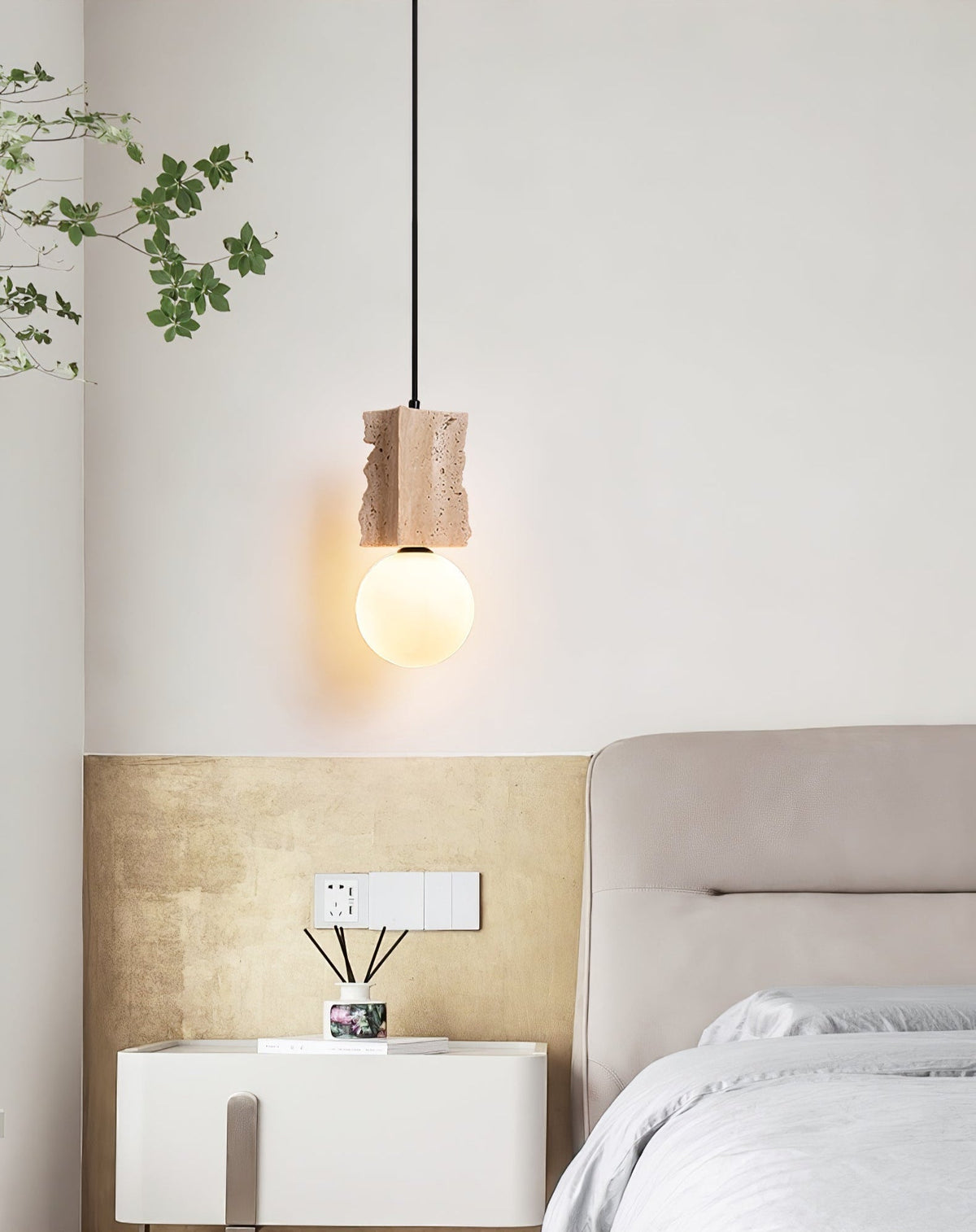 Lampada a sospensione travertino Raw Edge