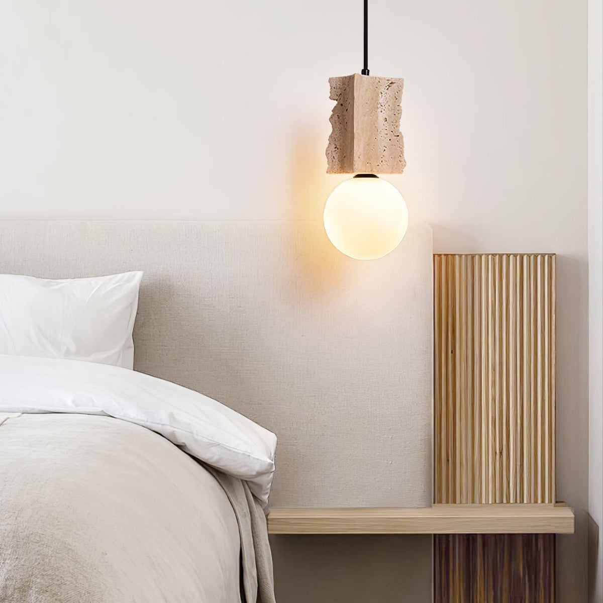 Lampada a sospensione travertino Raw Edge