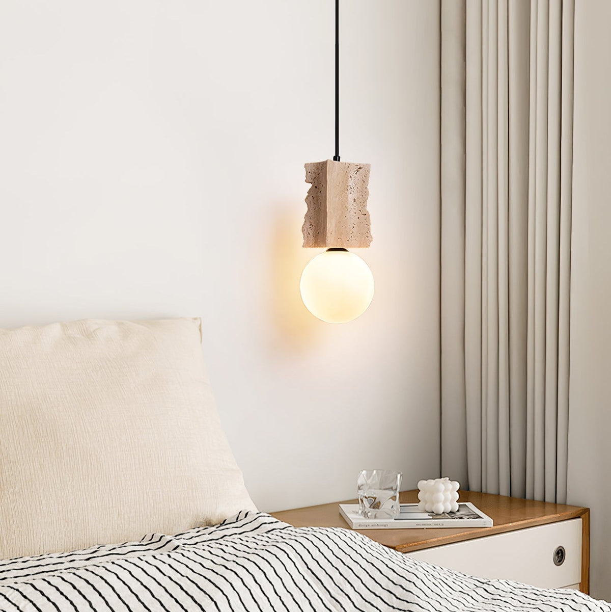 Lampada a sospensione travertino Raw Edge
