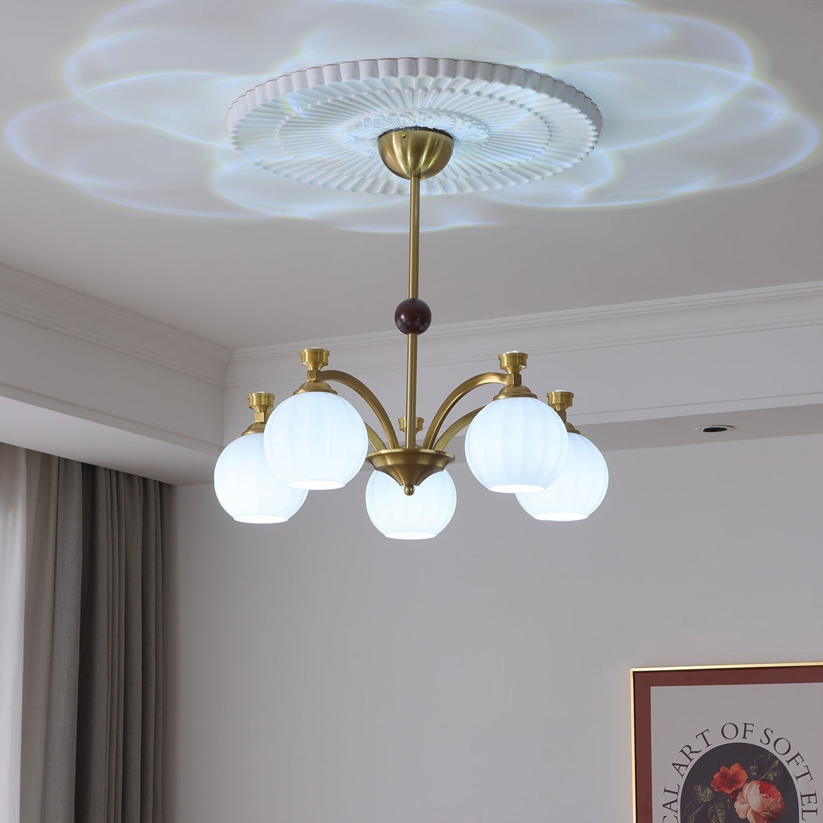 Usilia lampadario Eleganza vintage vetro legno