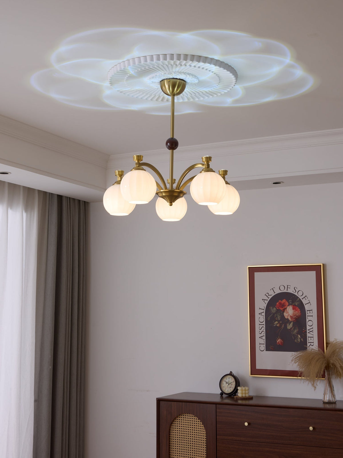Usilia lampadario Eleganza vintage vetro legno