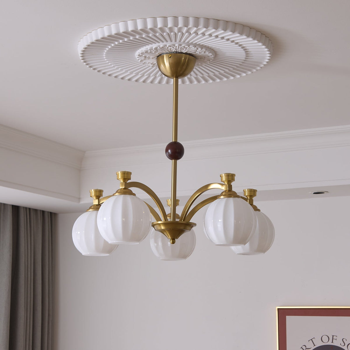 Usilia lampadario Eleganza vintage vetro legno