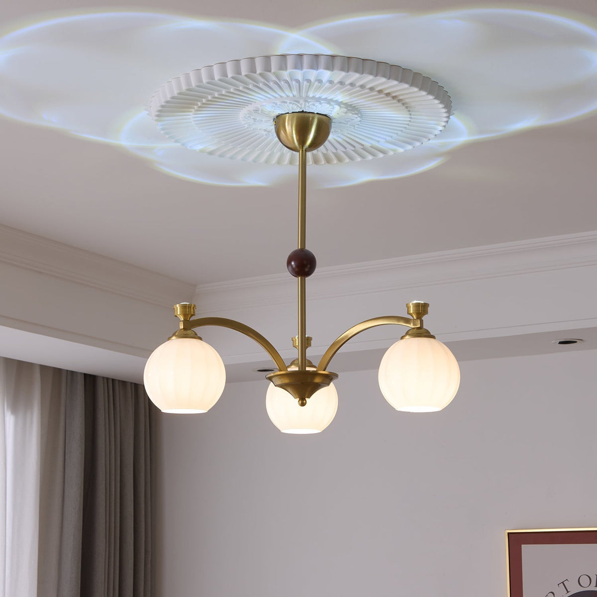 Usilia lampadario Eleganza vintage vetro legno
