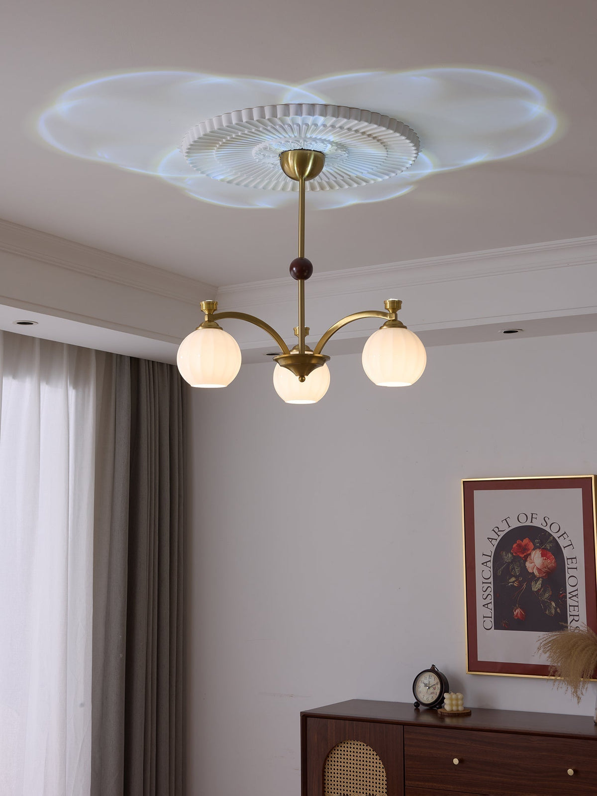 Usilia lampadario Eleganza vintage vetro legno