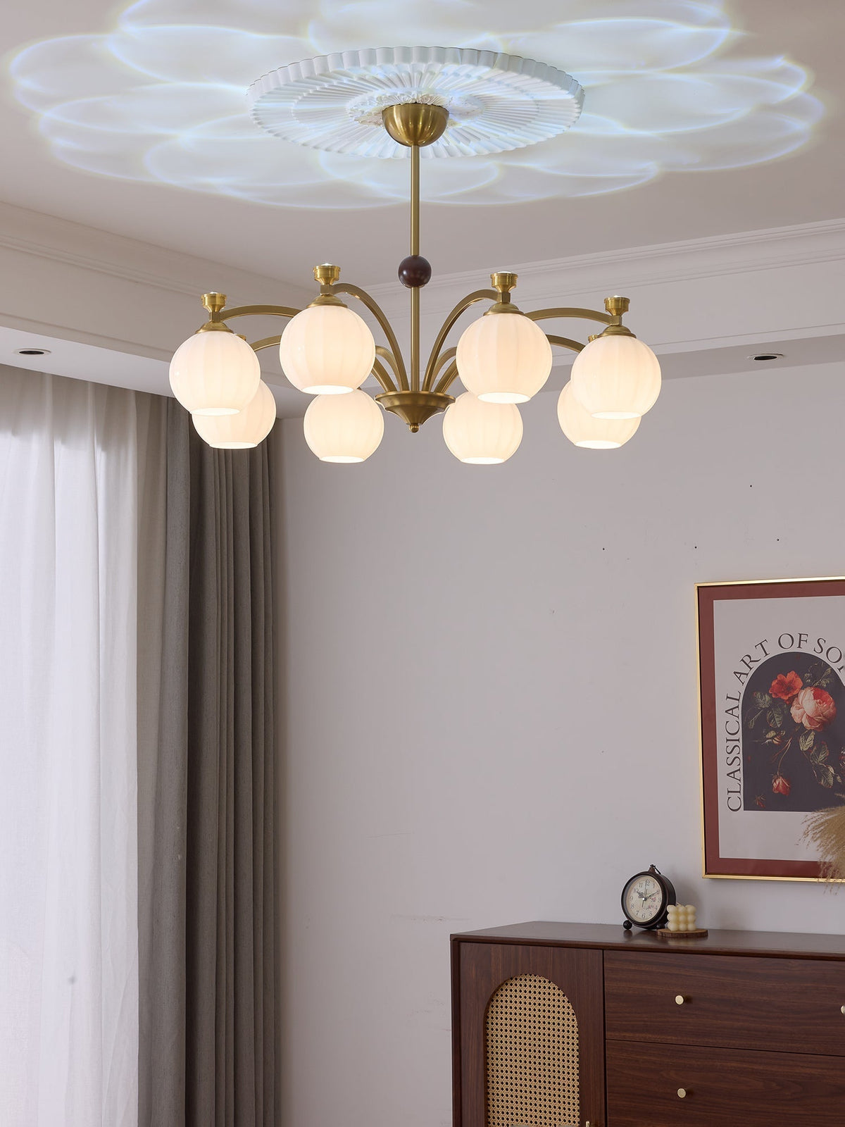 Usilia lampadario Eleganza vintage vetro legno
