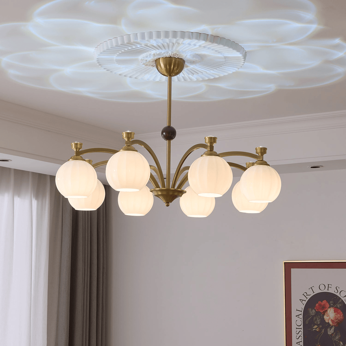 Usilia lampadario Eleganza vintage vetro legno