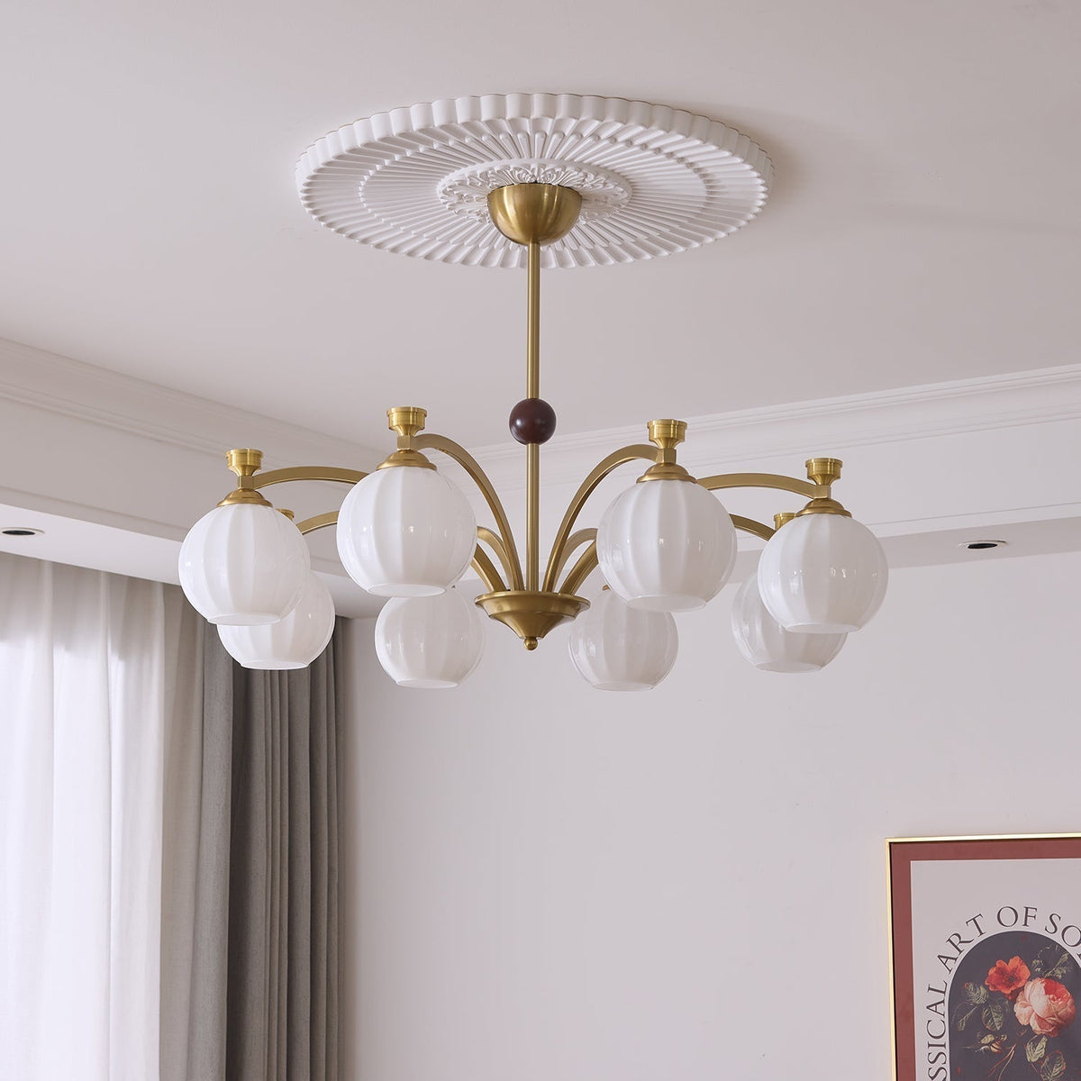 Usilia lampadario Eleganza vintage vetro legno