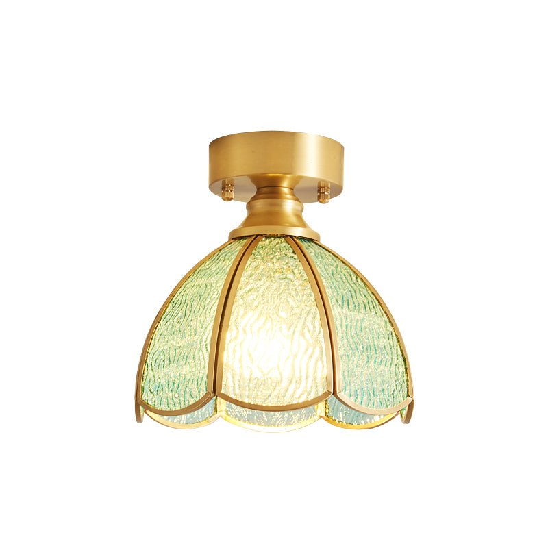 Revely plafoniera vintage floreale in vetro colorato