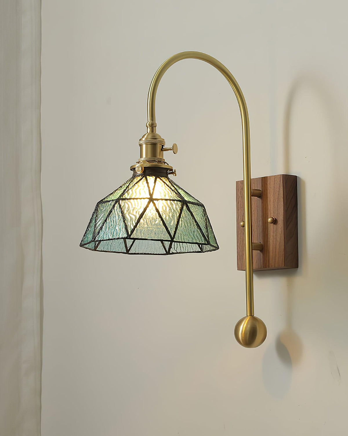 Vorelle lampada da parete vintage Stained Glass