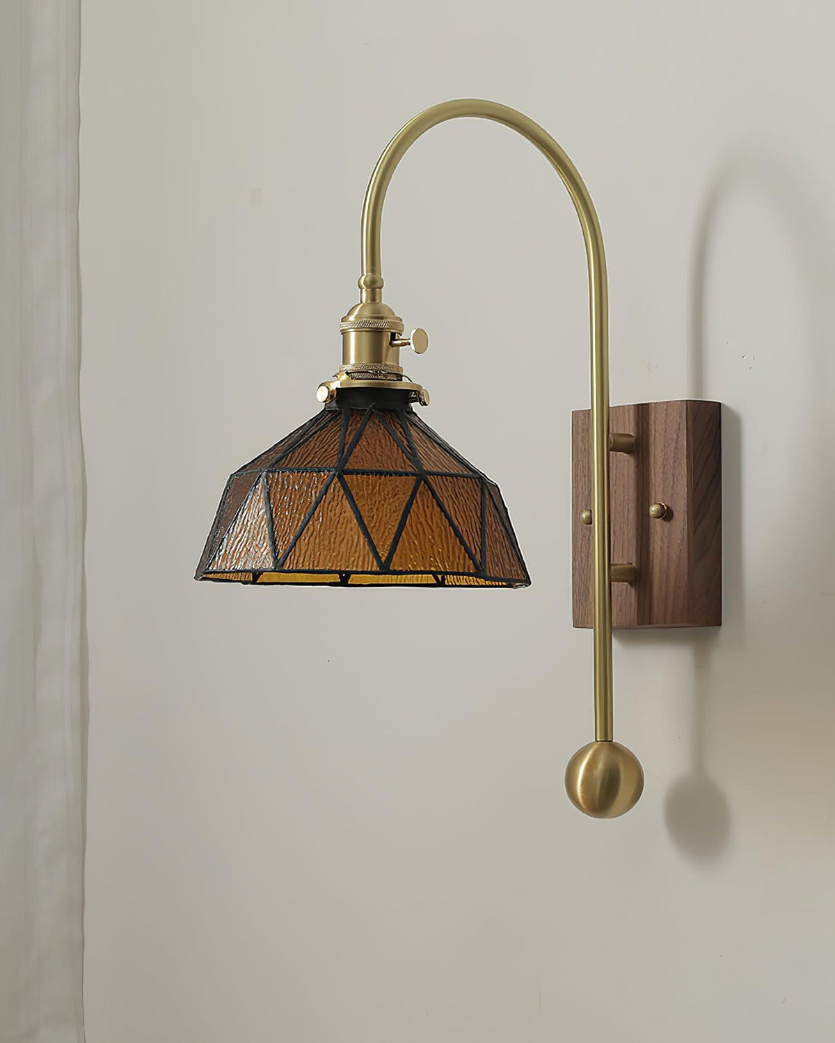 Vorelle lampada da parete vintage Stained Glass