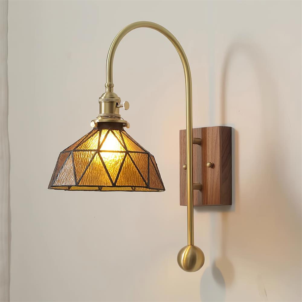Vorelle lampada da parete vintage Stained Glass