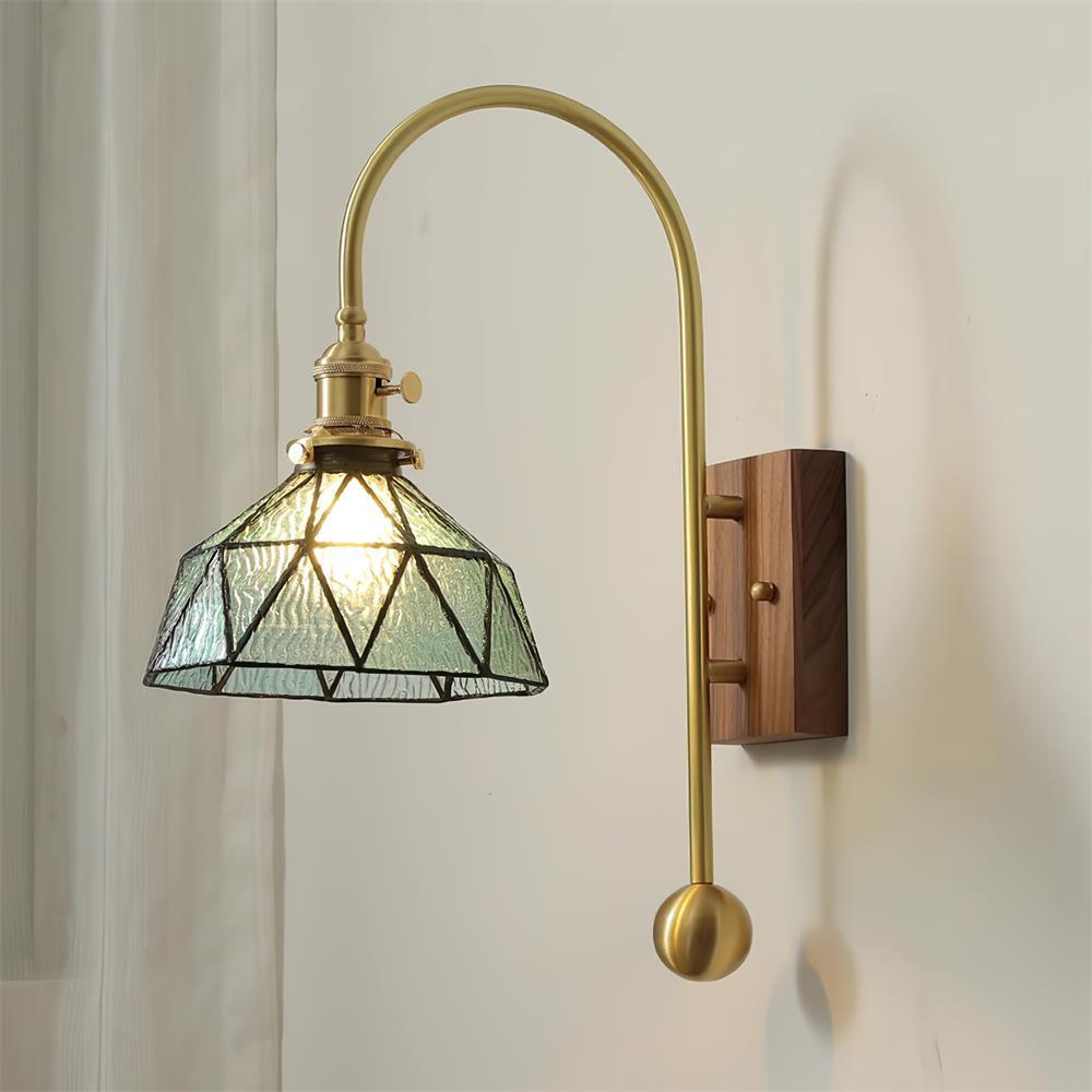 Vorelle lampada da parete vintage Stained Glass