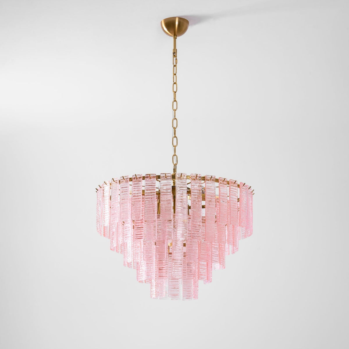 Lioririan lampadario vetro Murano Rosa Stratificato vintage lusso
