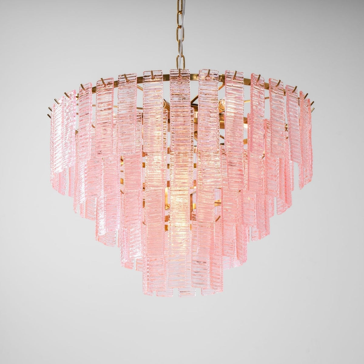 Lioririan lampadario vetro Murano Rosa Stratificato vintage lusso