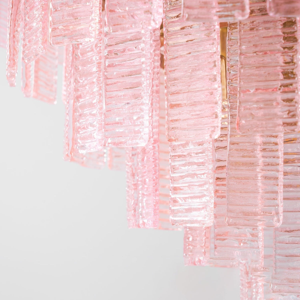 Lioririan lampadario vetro Murano Rosa Stratificato vintage lusso
