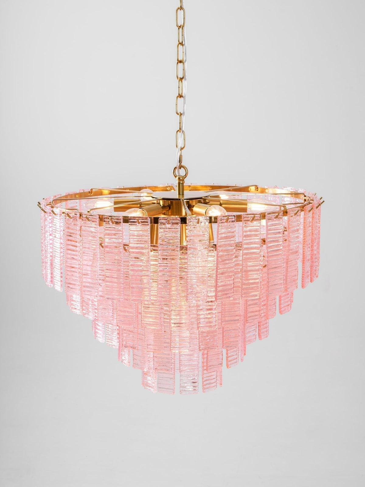 Lioririan lampadario vetro Murano Rosa Stratificato vintage lusso