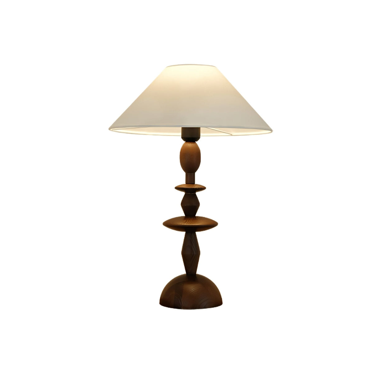Halenir lampada da tavolo in legno e tessuto