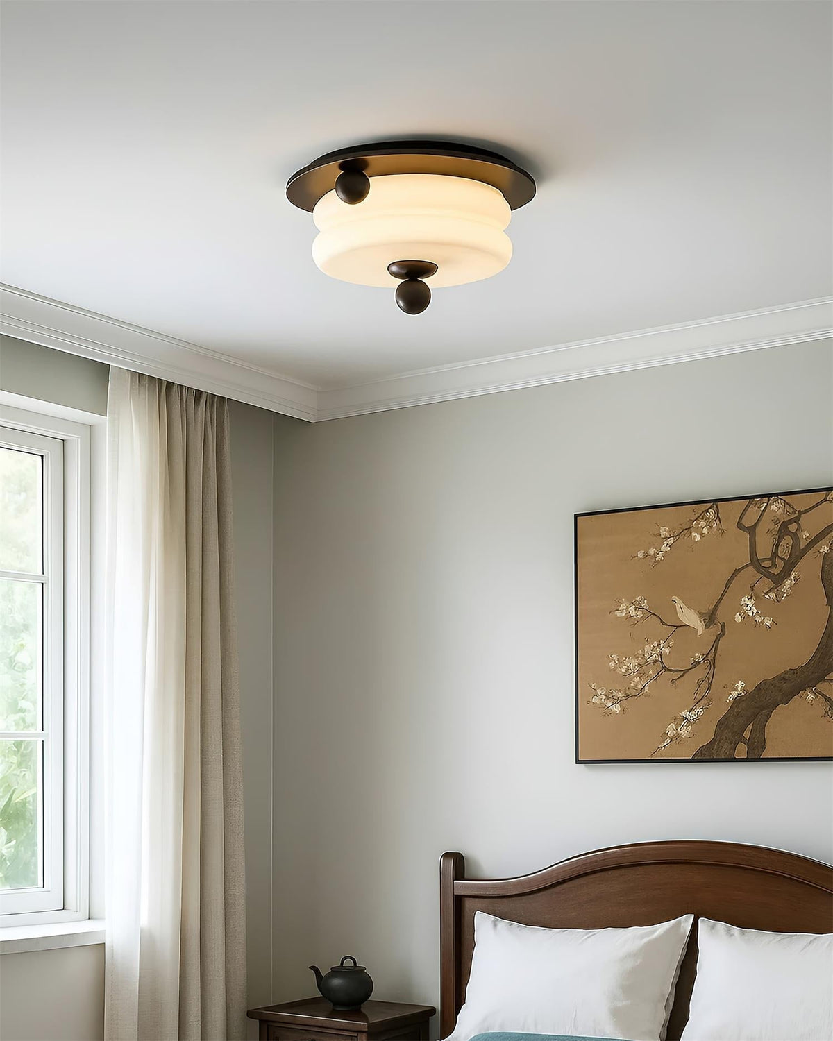 Rinoria lampada da soffitto in legno noce