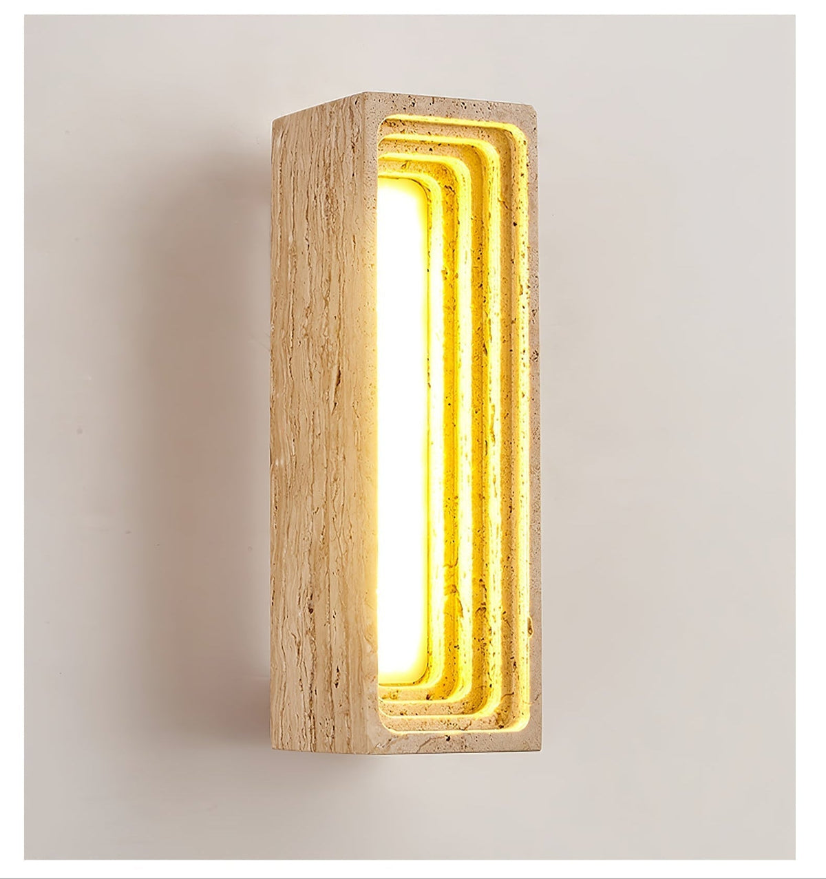 Atheila lampada da parete in travertino Giallo