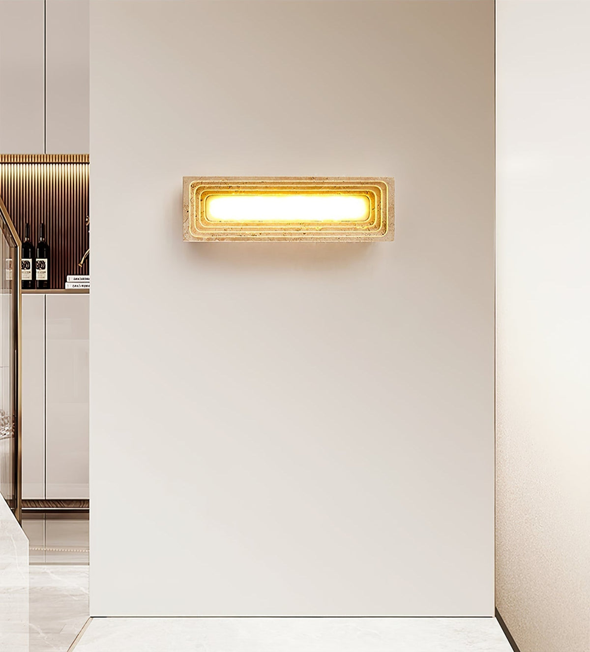 Atheila lampada da parete in travertino Giallo