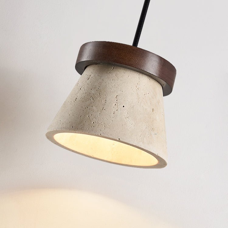 Valisielle lampada a sospensione con anello in travertino
