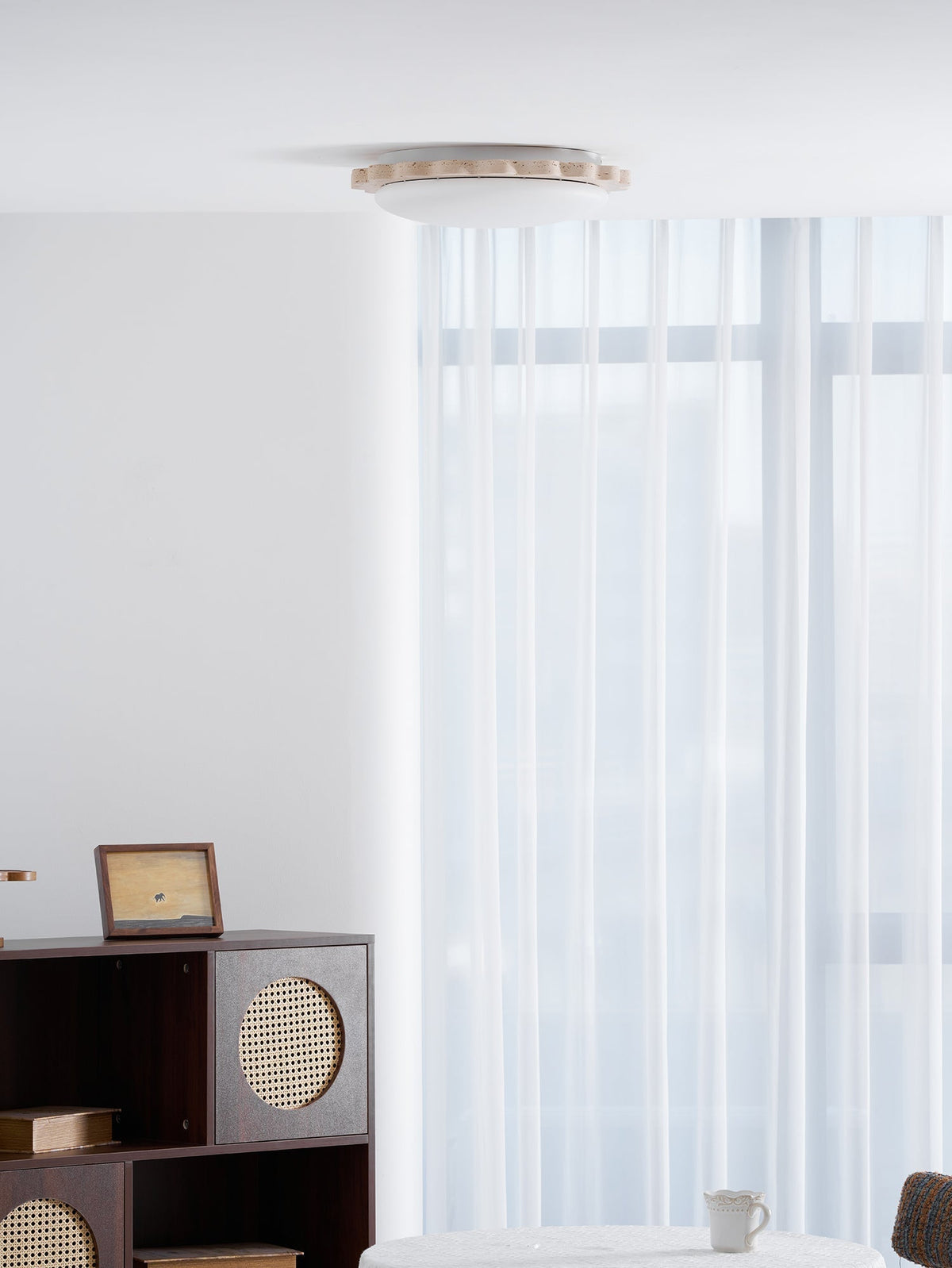Crestwood lampada da soffitto in travertino giallo con bordo a festone