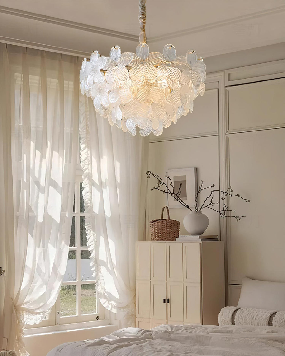 Cavine lampadario in vetro Rosa a Forma di fiore