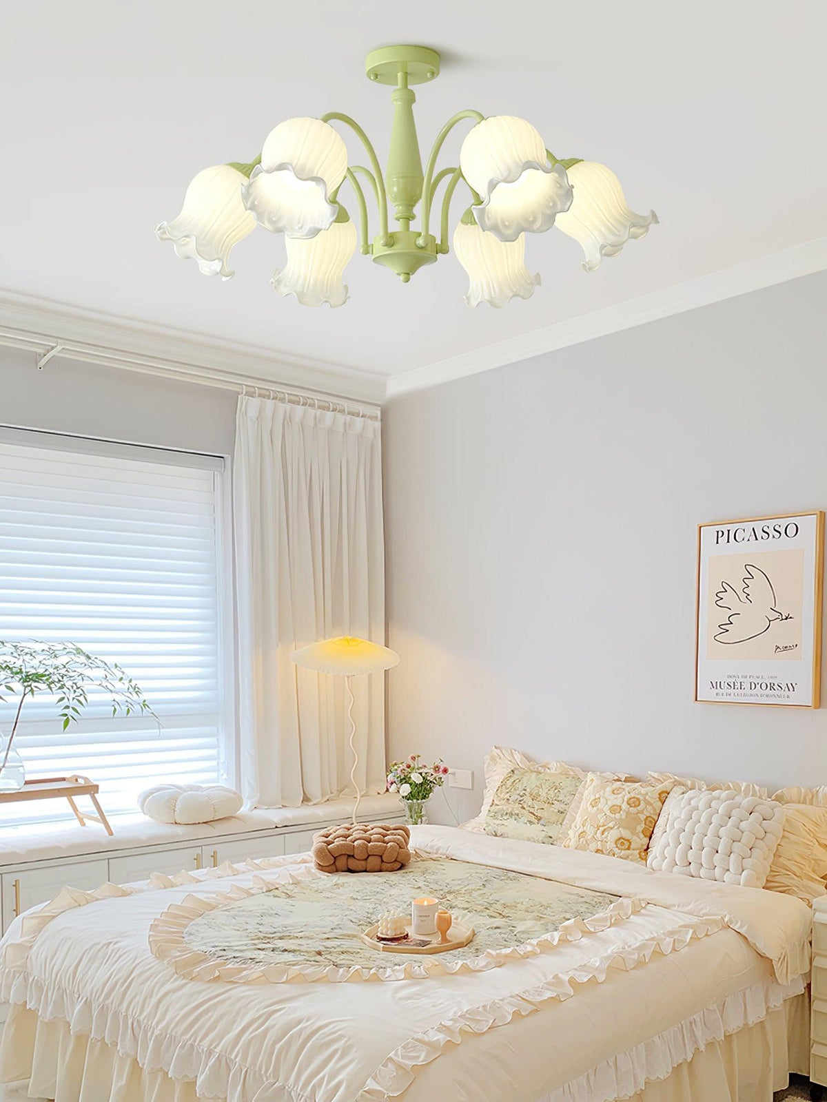 Ibis Trumpet lampadario petali di vetro Floreali Pastello