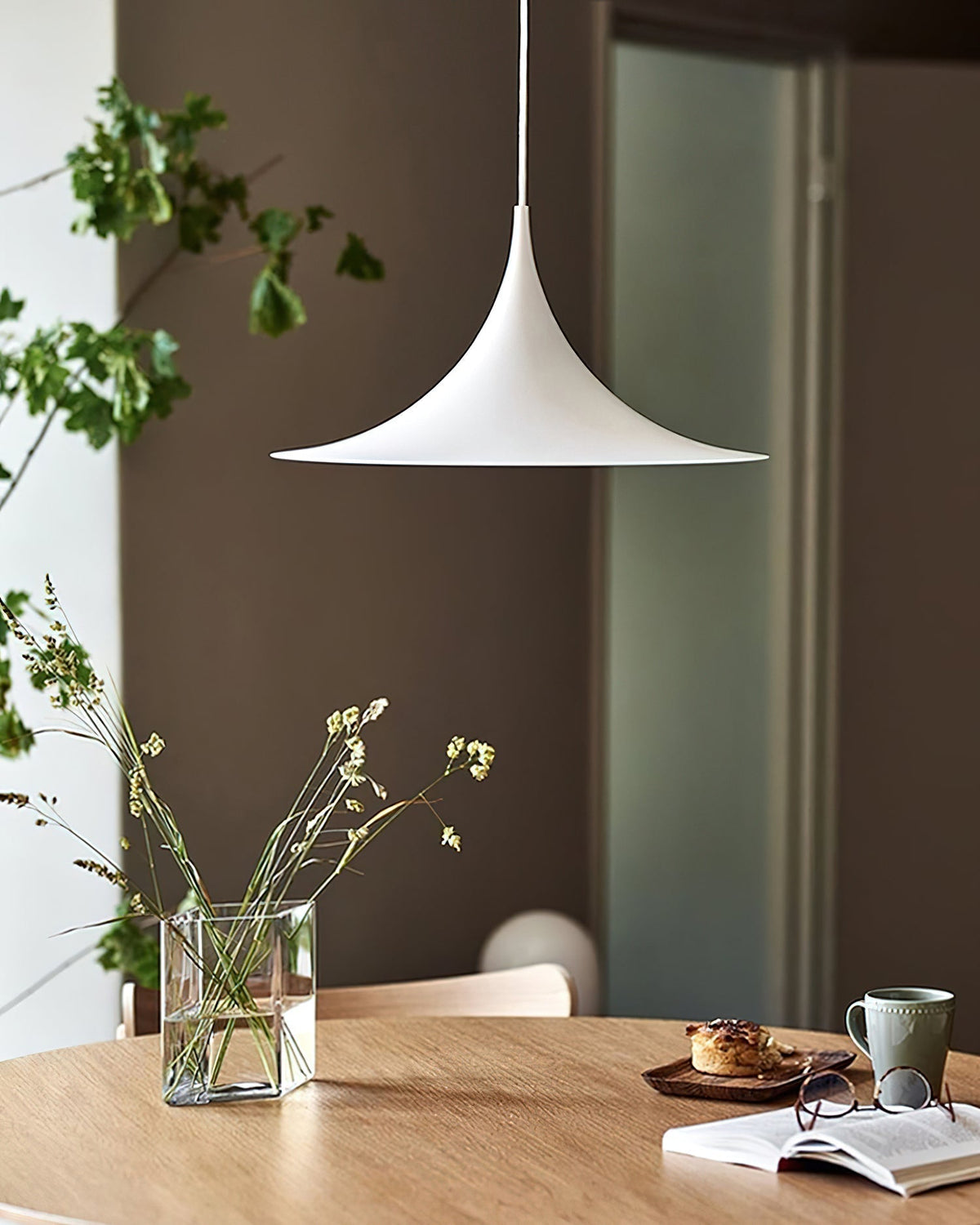 Viro lampada a sospensione Collo Sottile e Diffusore Ampio per sala da pranzo contemporanea
