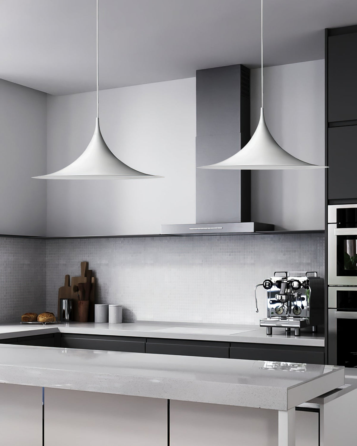 Viro lampada a sospensione Collo Sottile e Diffusore Ampio per sala da pranzo contemporanea