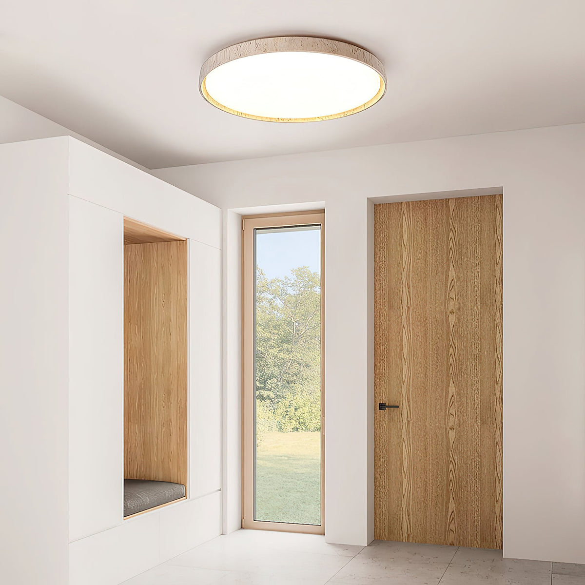 Symiror Lampada a Soffitto Plafoniera Travertino Minimalista Rotonda - Relic Pieces