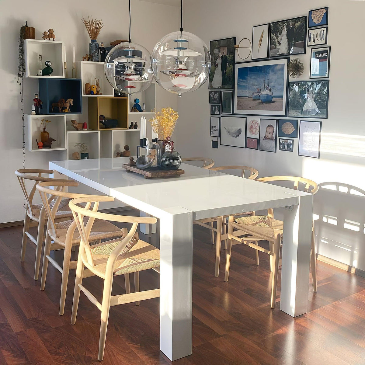 Lampada a sospensione Floating Geometric Layers Clear globo Futuristica moderna