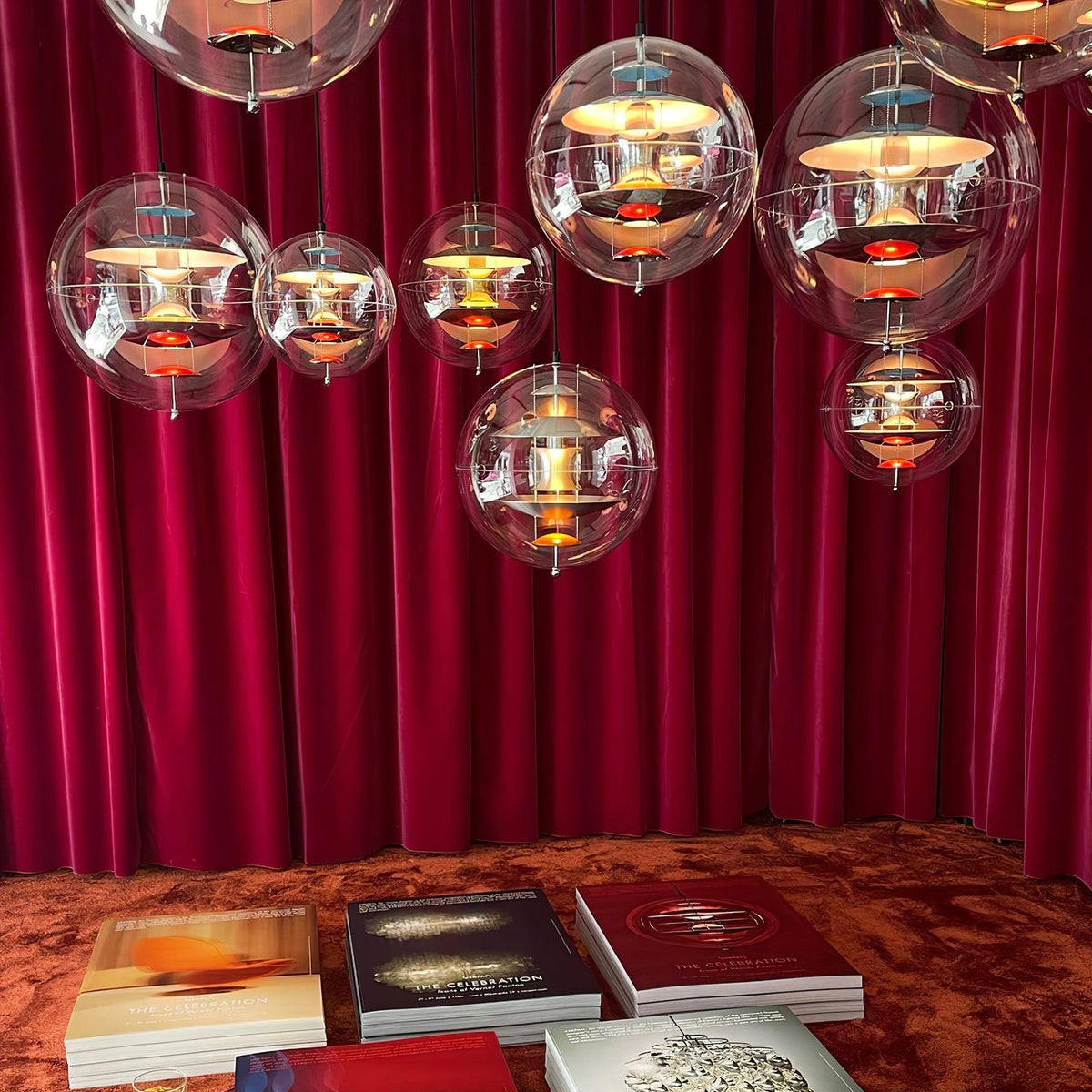 Lampada a sospensione Floating Geometric Layers Clear globo Futuristica moderna