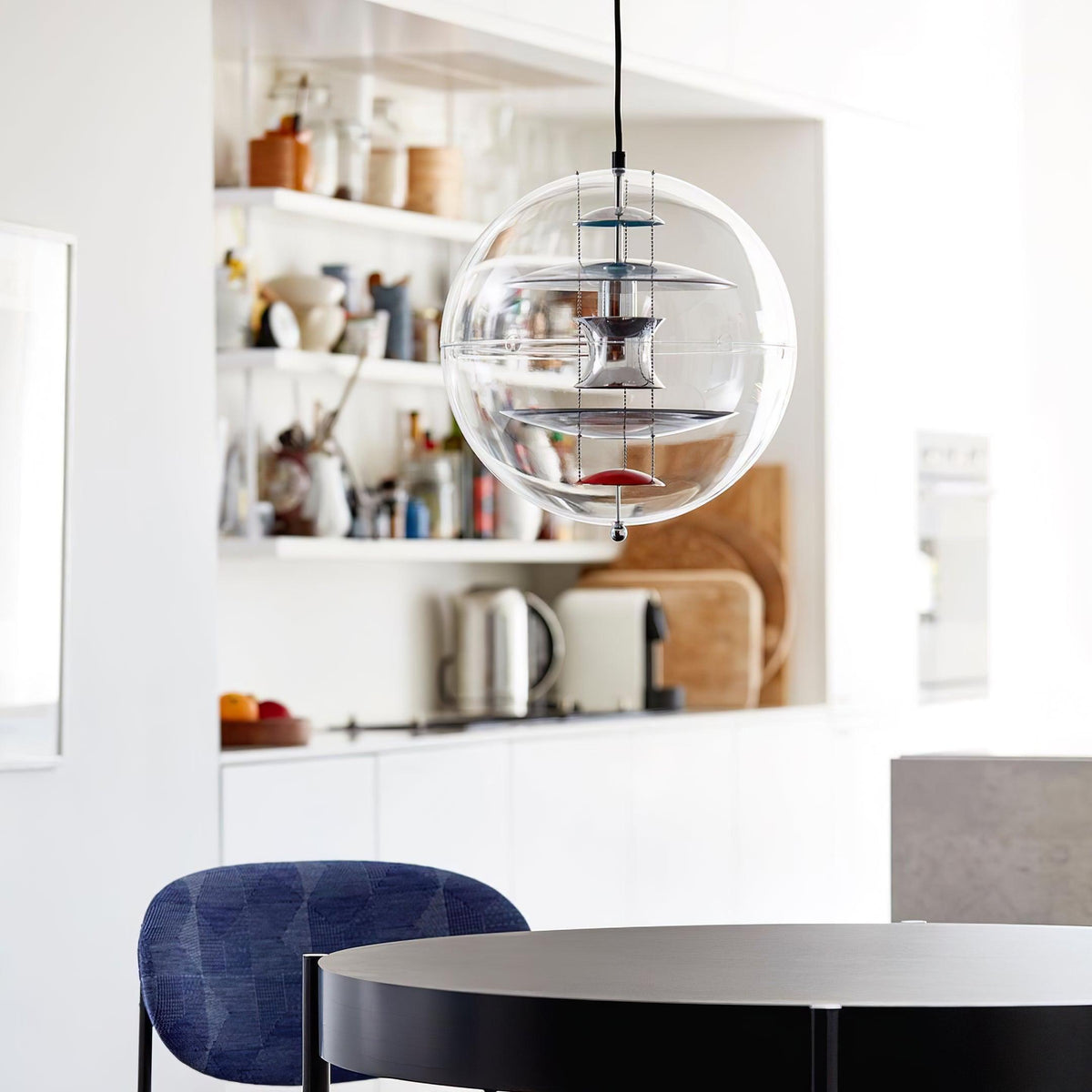 Lampada a sospensione Floating Geometric Layers Clear globo Futuristica moderna