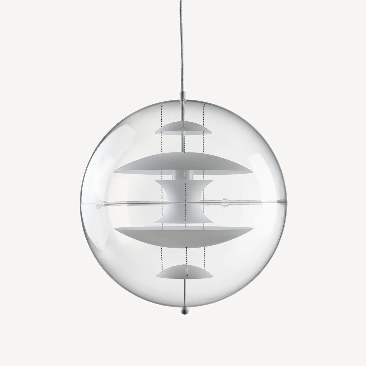 Lampada a sospensione Floating Geometric Layers Clear globo Futuristica moderna