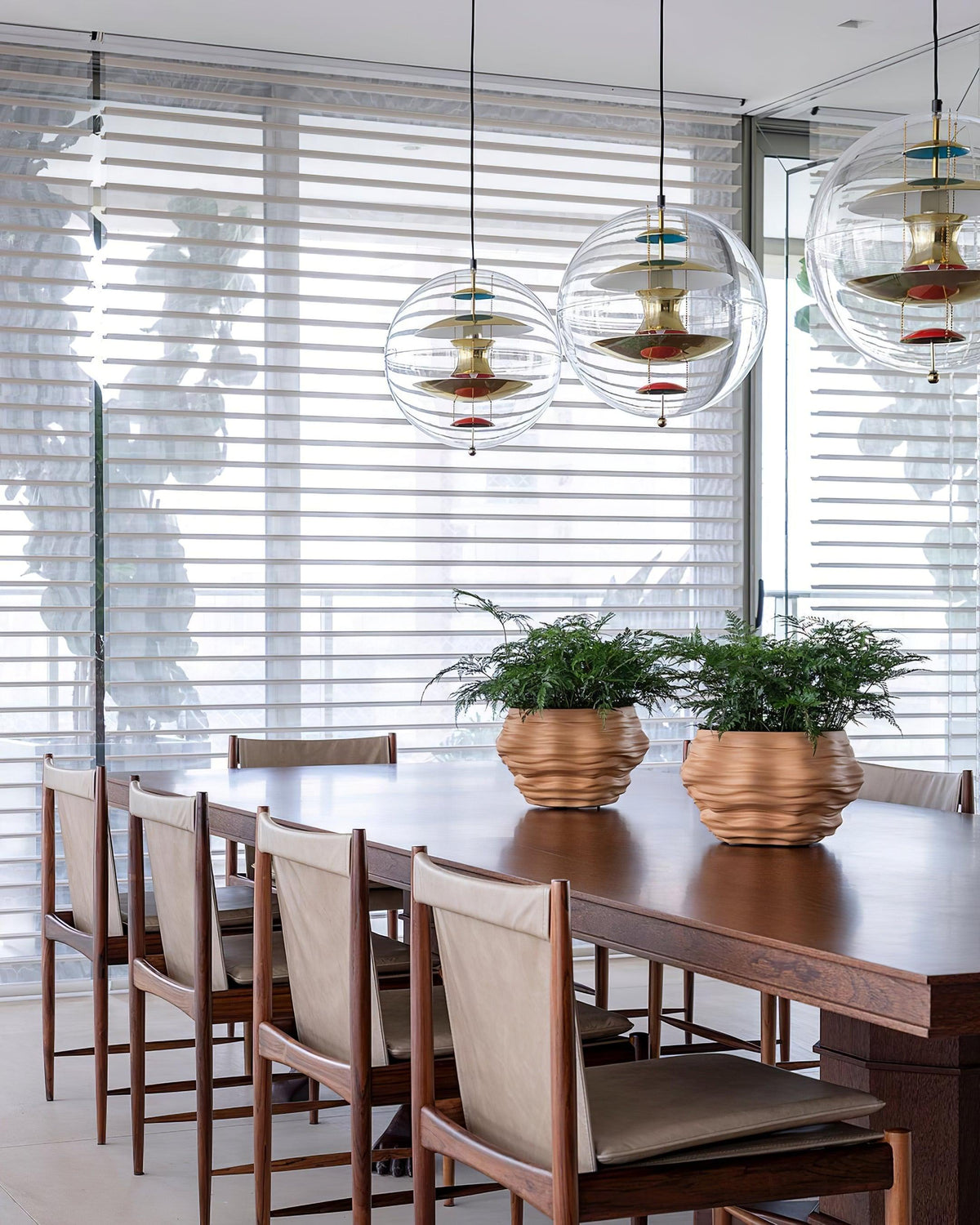 Lampada a sospensione Floating Geometric Layers Clear globo Futuristica moderna