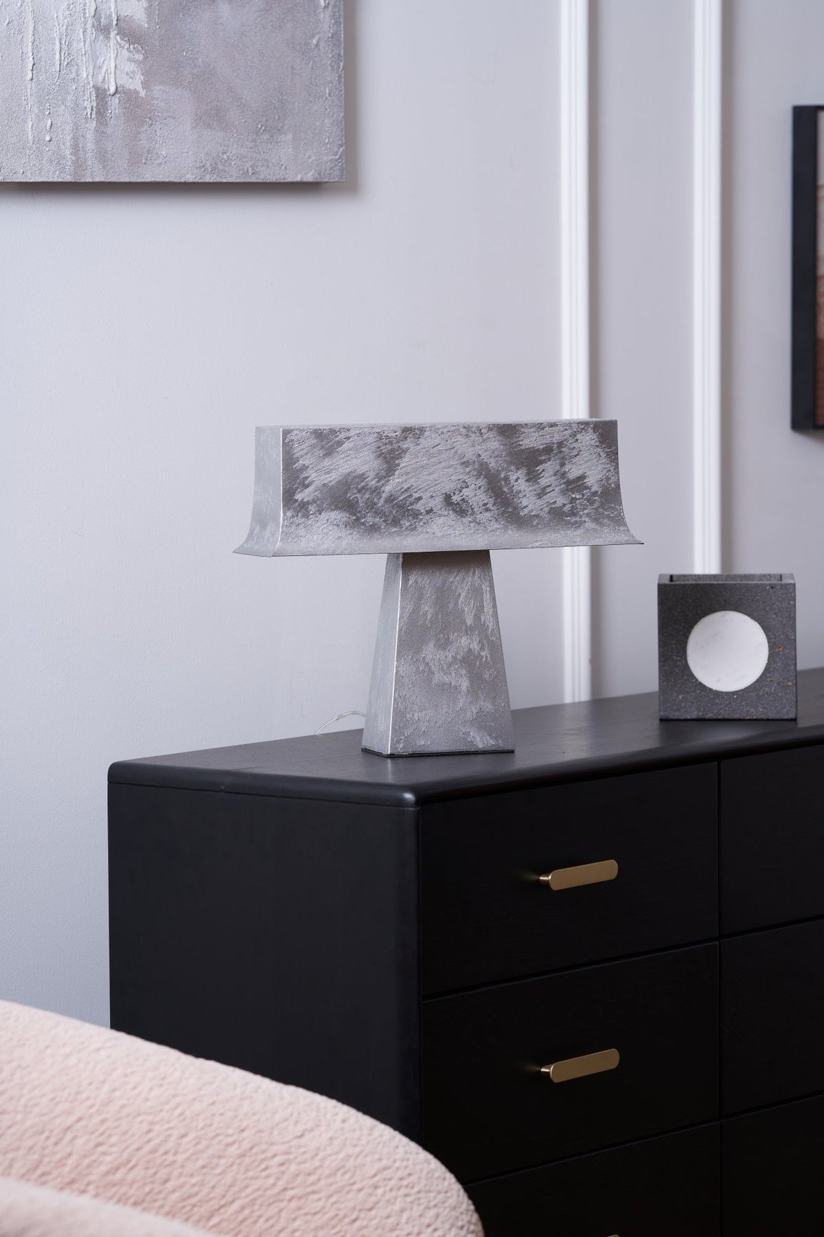 Slate lampada da tavolo minimalista in Acciaio Antico
