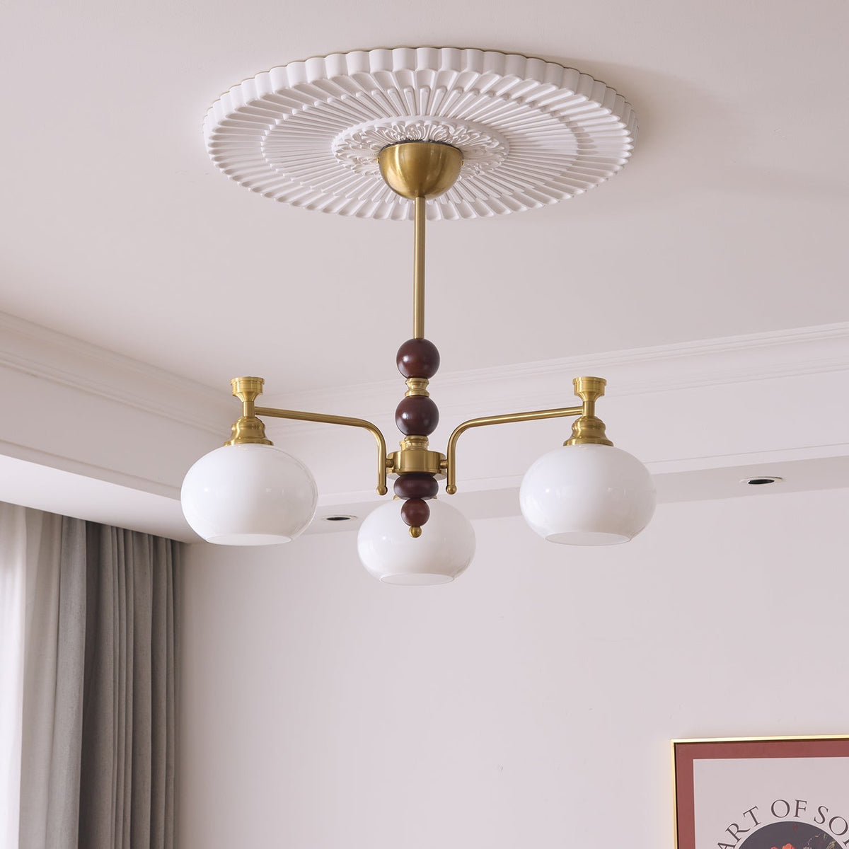 Aursolos lampadario Eleganza Tradizionale legno vetro