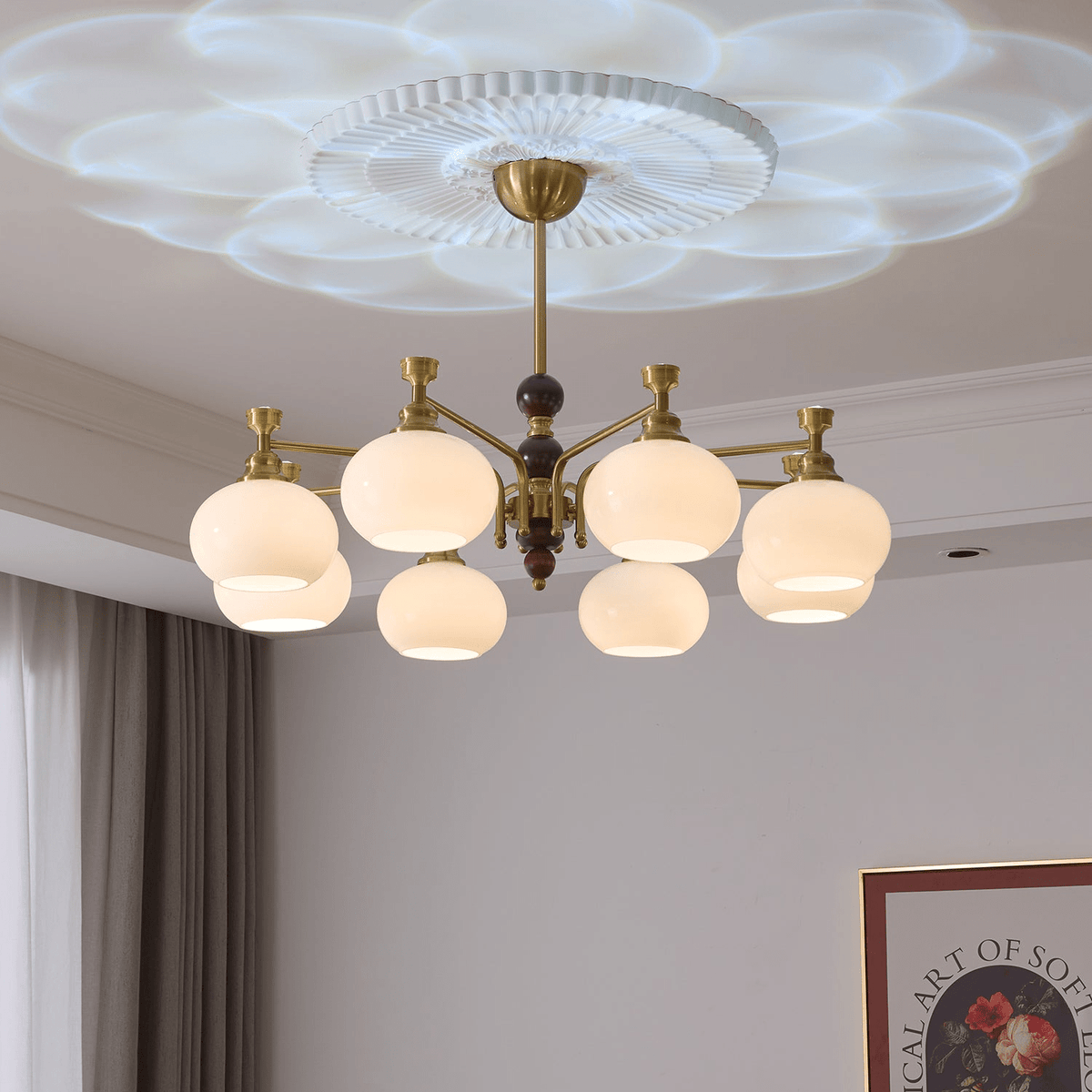 Aursolos lampadario Eleganza Tradizionale legno vetro