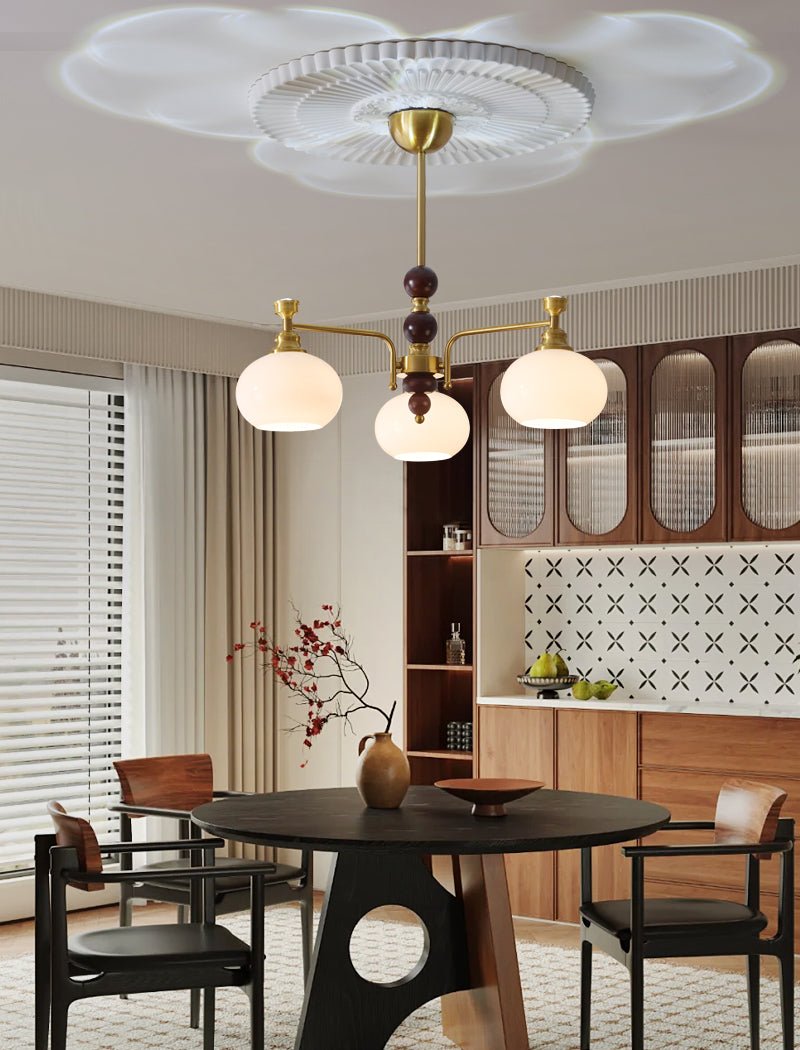 Aursolos lampadario Eleganza Tradizionale legno vetro