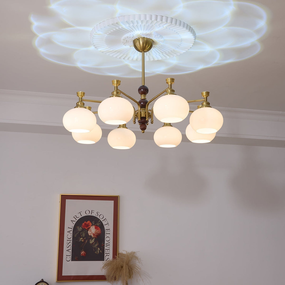 Aursolos lampadario Eleganza Tradizionale legno vetro