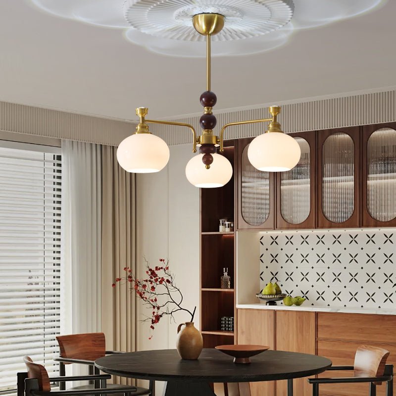 Aursolos lampadario Eleganza Tradizionale legno vetro