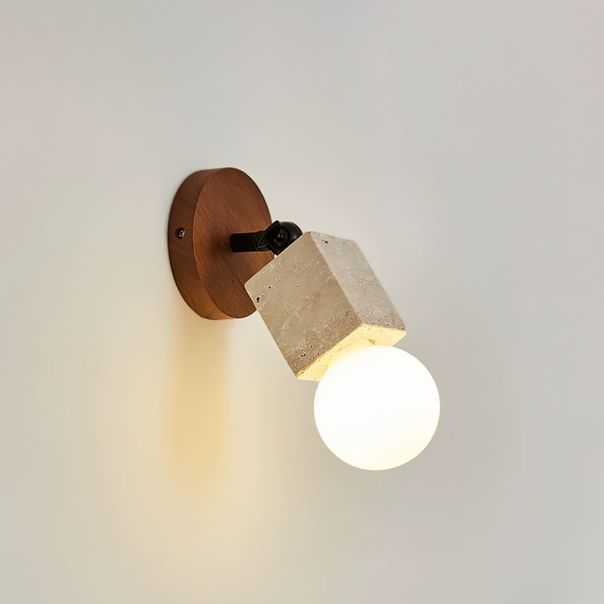 Cesilyra lampada da parete Tubo Cilindrico in travertino