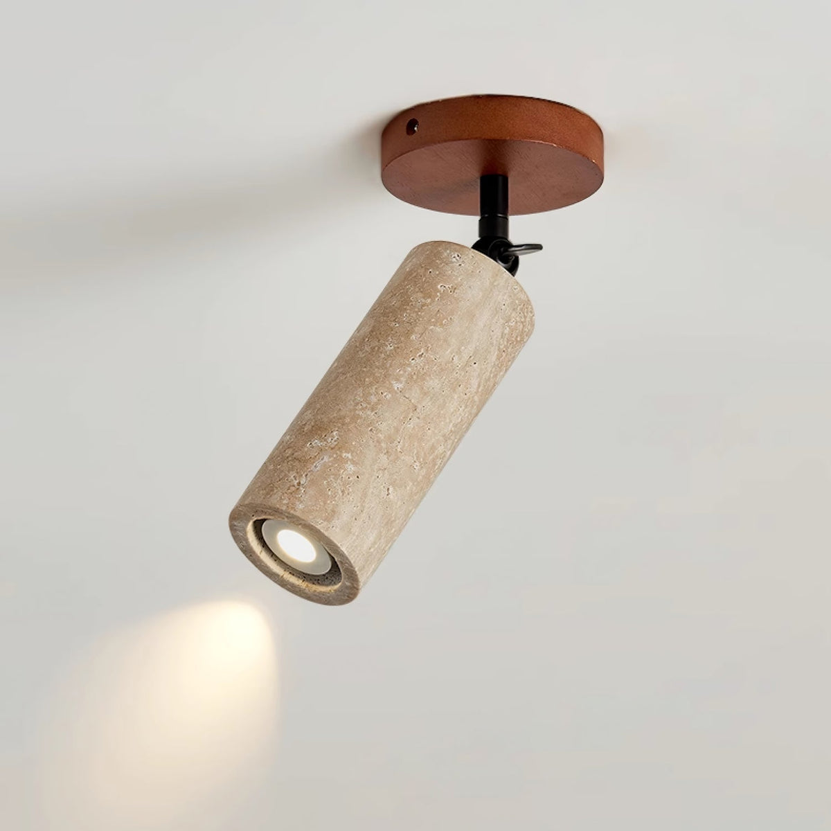 Cesilyra lampada da parete Tubo Cilindrico in travertino