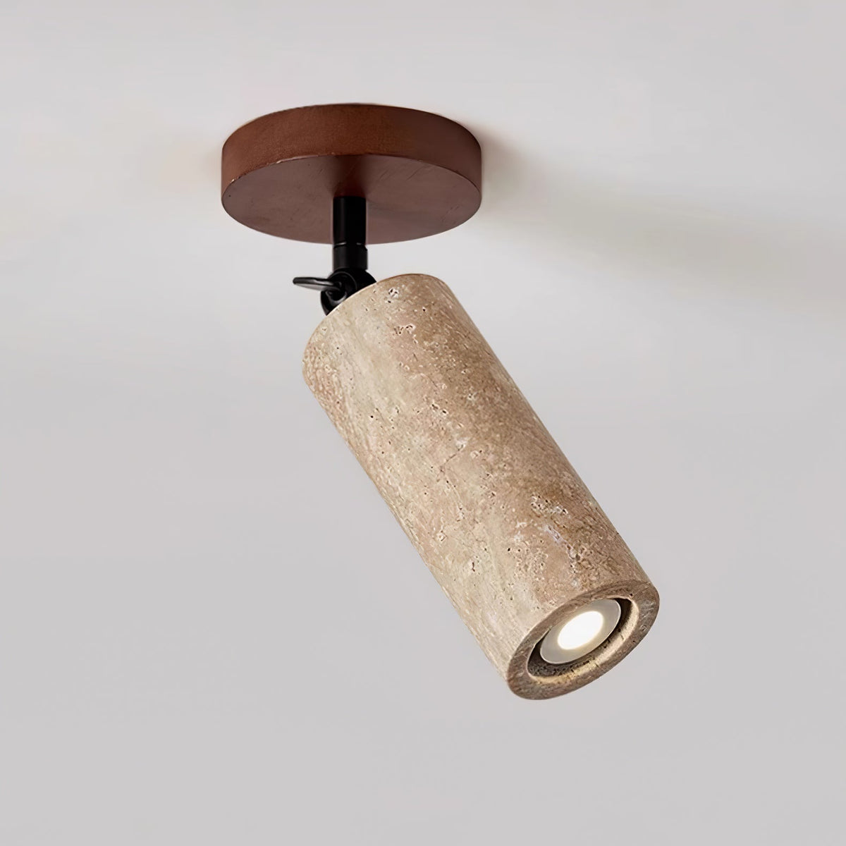 Cesilyra lampada da parete Tubo Cilindrico in travertino