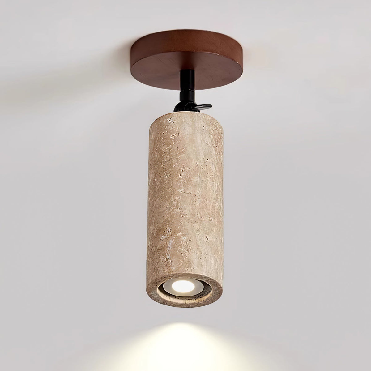 Cesilyra lampada da parete Tubo Cilindrico in travertino