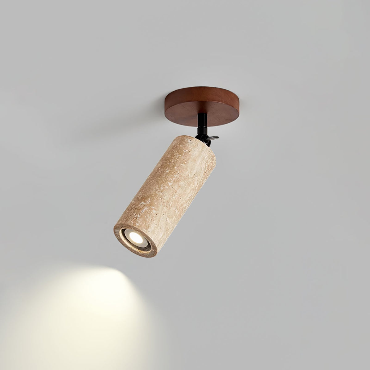 Cesilyra lampada da parete Tubo Cilindrico in travertino