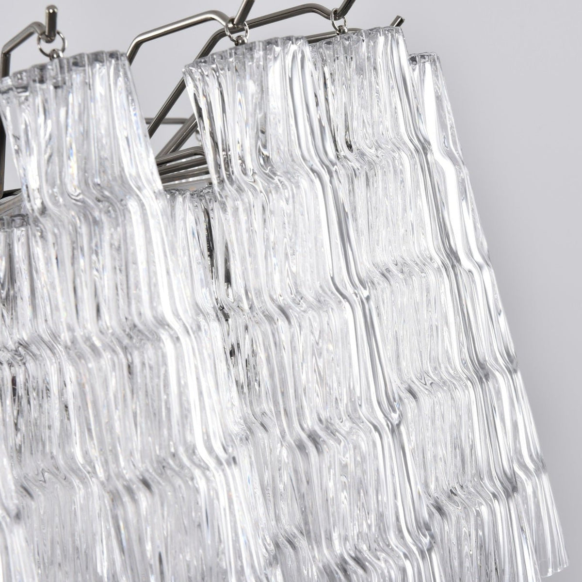 Veliella lampadario vetro Murano a Livelli Onde a Cascata