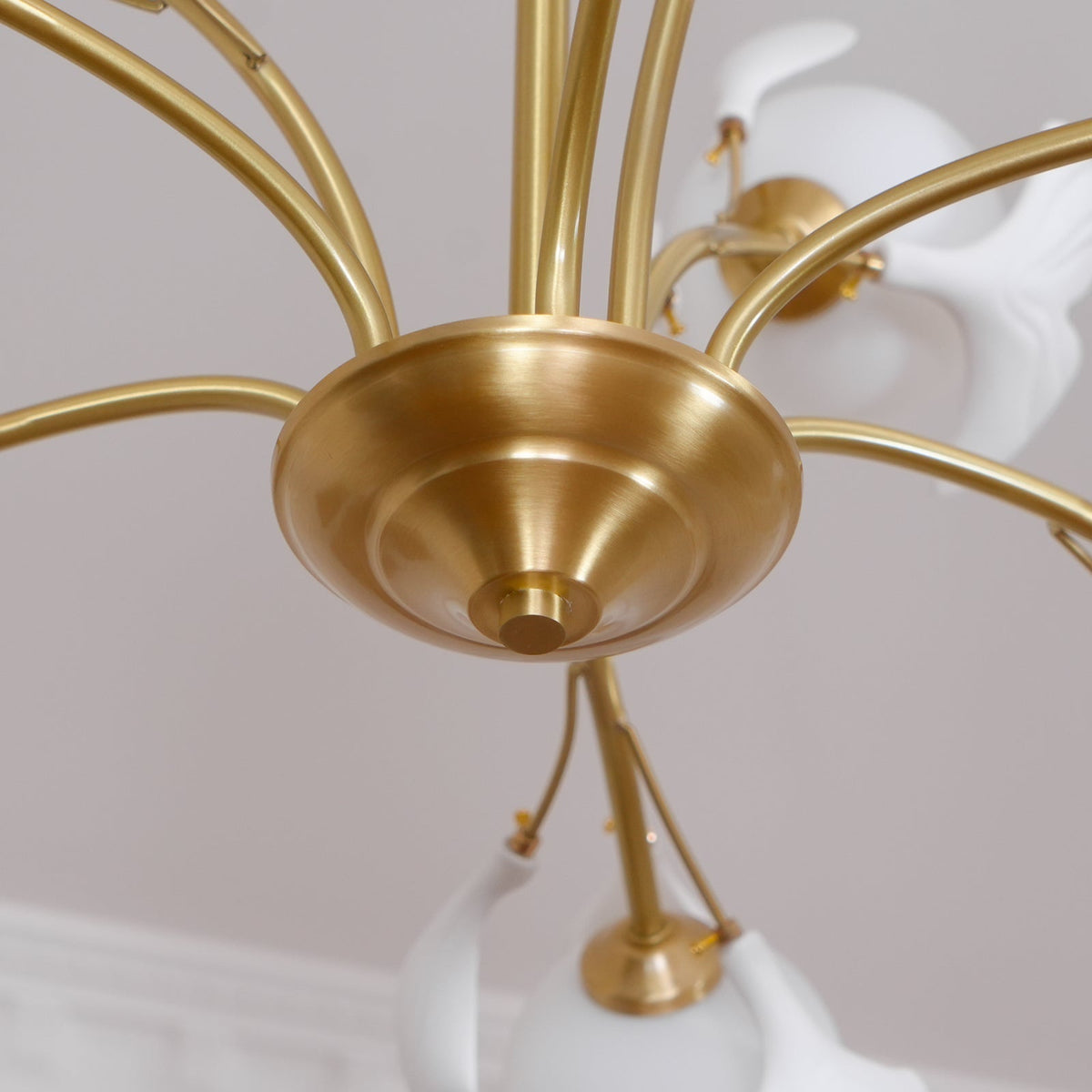 Ginkgo lampadario con globi in vetro Opaco